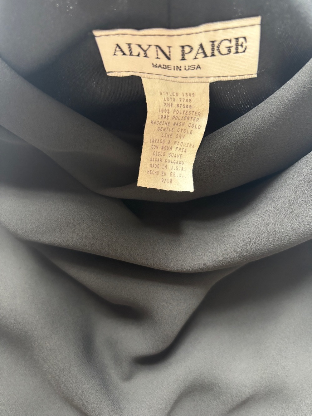 Vintage 1990s Alyn Paige Black Cowl Neck Cocktail Dress - Picture 3 of 8